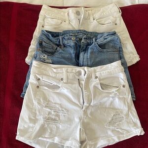 American Eagle Outfitters White Distressed Denim Shorts Duo